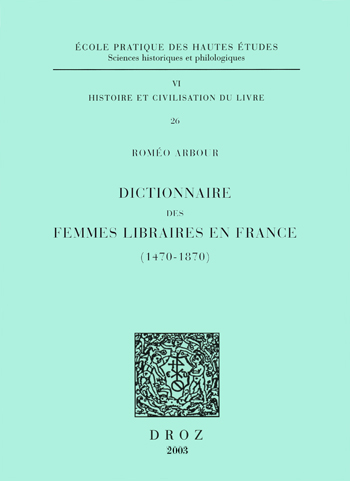 Dictionnaire des femmes libraires en France