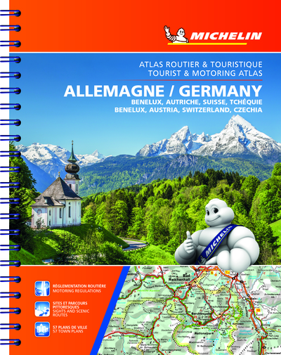 Allemagne, Benelux, Autriche, Suisse, Tchéquie : atlas routier et touristique = Germany, Benelux, Austria, Switzerland, Czechia : tourist & motoring atlas