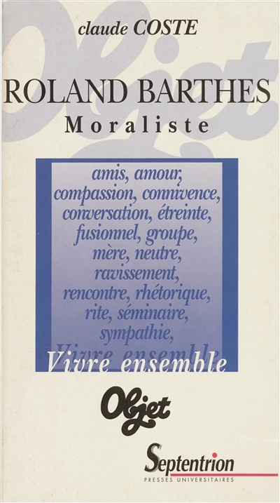 Roland Barthes Moraliste
