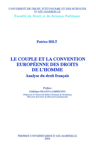 Le couple et la convention européenne des droits de l’homme