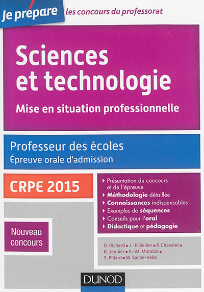 Sciences et technologie. Professeur des écoles. Oral admission. CRPE 2015