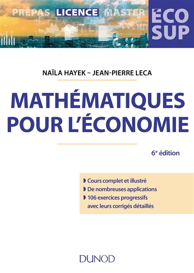 Mathématiques pour l'économie : Analyse - Algèbre