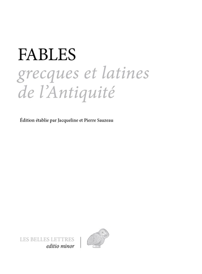 Fables grecques et latines de l'Antiquité Ed. 1