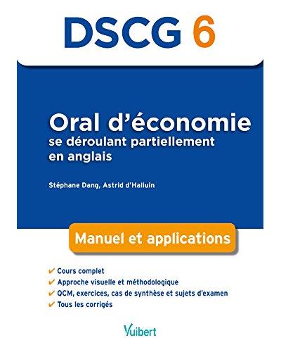 DSCG 6 Oral d'économie se déroulant partiellement en anglais : Manuel et applications