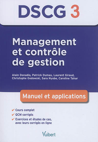 DSCG 3 Management et contrôle de gestion : Manuel et applications