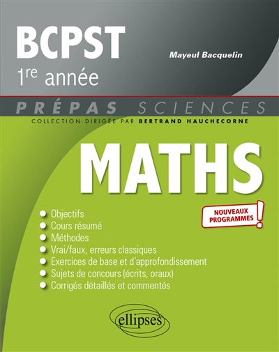 Mathématiques BCPST 1re année - Programme 2021 : BCPST 1re année
