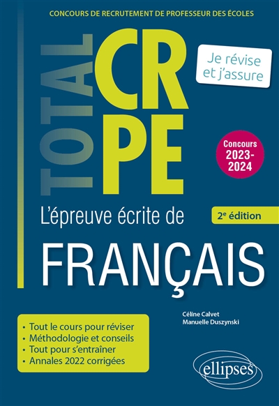 L'épreuve écrite de français : concours de recrutement de professeur des écoles : concours 2023-2024 Ed. 2
