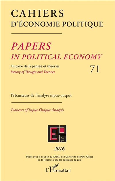 Cahiers d'économie politique : Papers in political economy - Histoire de la pensée et théories