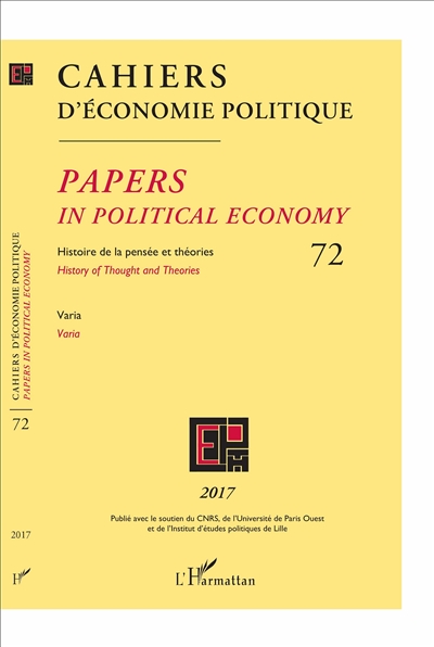 Cahiers d'économie politique 72 : Histoire de la pensée et théories