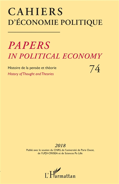 Cahiers d'économie politique 74 : Histoire de la pensée en théorie