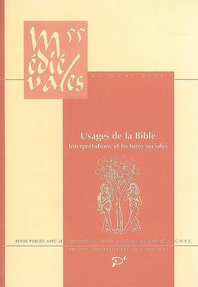 Médiévales numéro 55 : Usages de la Bible