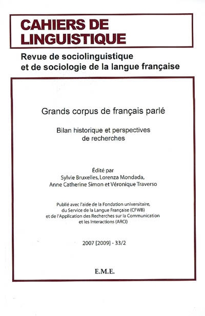 Grand Corpus de français parlé : Bilan historique et perspectives de recherche