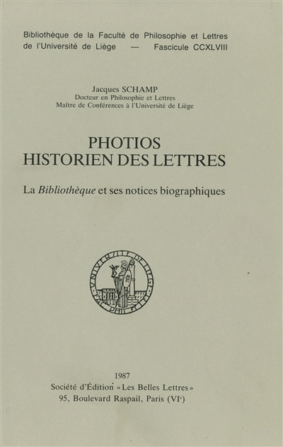 Photios historien des lettres