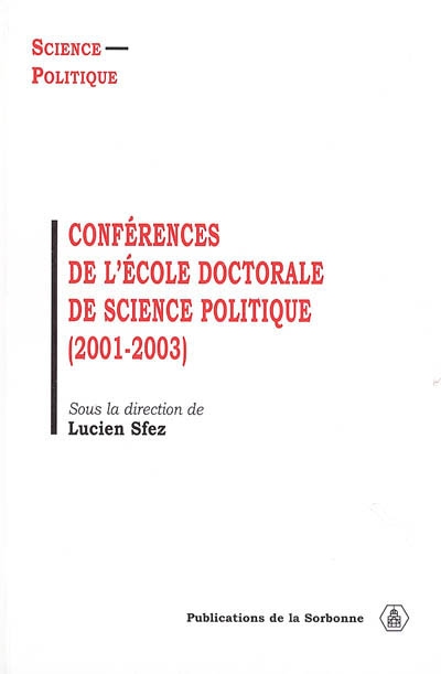 Conférences de l’École doctorale de Science politique (2001-2003)