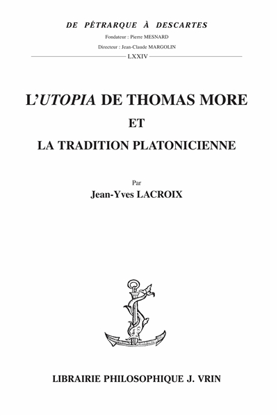 L’Utopia de Thomas More et la tradition platonicienne