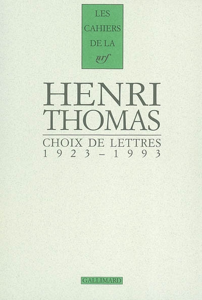Choix de lettres, 1923-1993