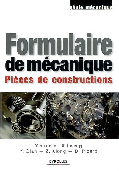 Formulaire de mécanique : pièces de constructions