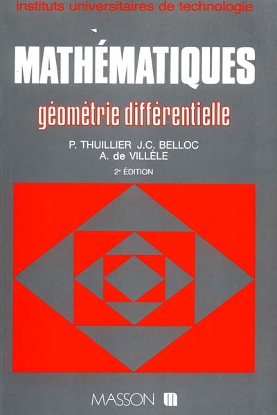 Mathématiques : instituts universitaires de technologie : géométrie différentielle