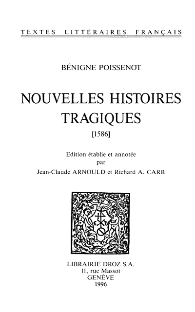 Nouvelles histoires tragiques, 1586