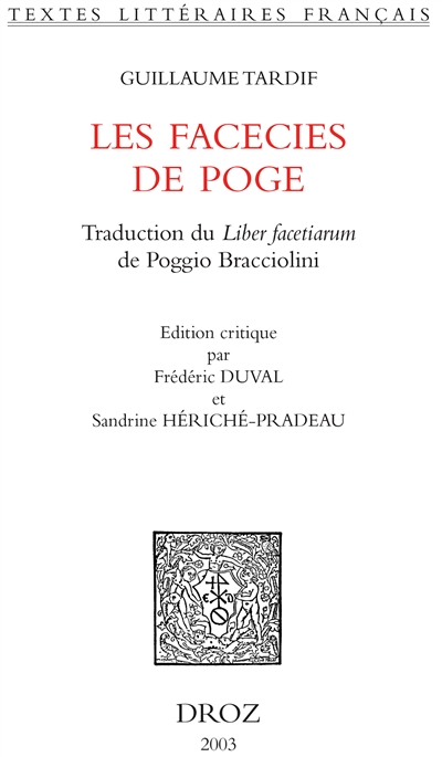 Les facécies de Poge : traduction du Liber facetiarum