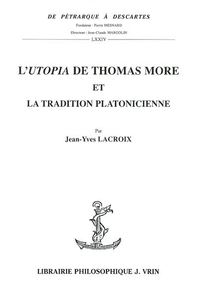 L'"Utopia" de Thomas More et la tradition platonicienne