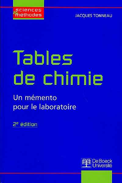 Tables de chimie : un mémento pour le laboratoire