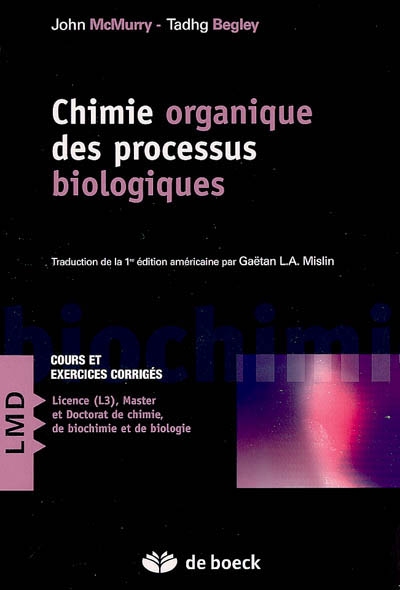 Chimie organique des processus biologiques : cours Chimie