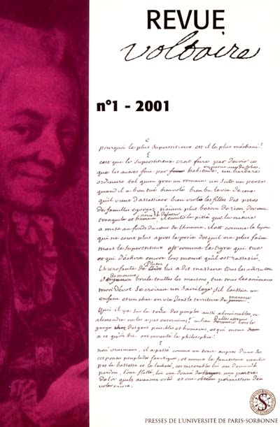 Revue Voltaire. 1 (2001) , Hommage à René Pomeau