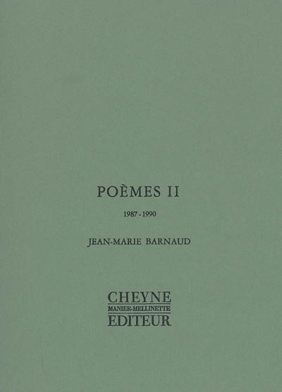 Poèmes. II , 1987-1990