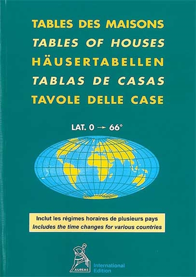 Tables des maisons = Tables of houses = Häusertabellen = Tablas de casas = Tavole delle case : Placidus lat. 0°- 66zeng