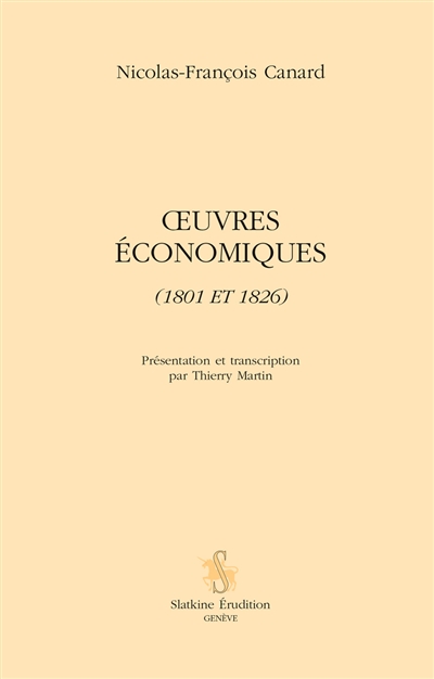 Œuvres économiques : 1801 et 1826