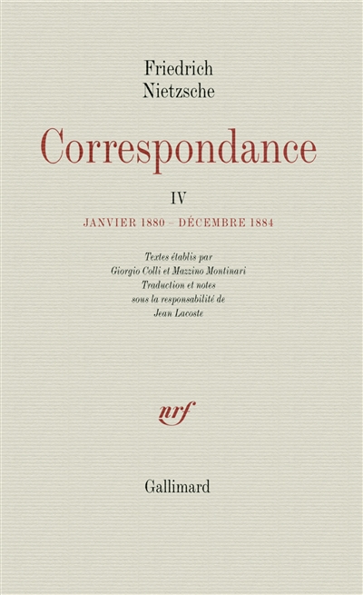 Correspondance. IV , Janvier 1880-décembre 1884