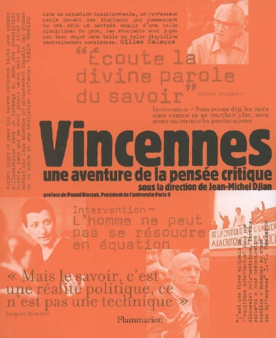 Vincennes : une aventure de la pensée critique