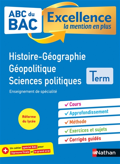 Histoire géographie, géopolitique, sciences politiques terminale : enseignement de spécialité :