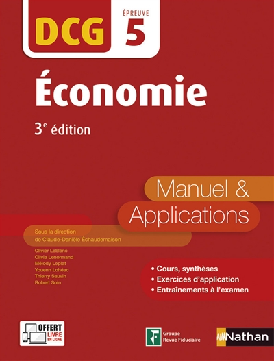 Économie, DCG, épreuve 5 : manuel & applications