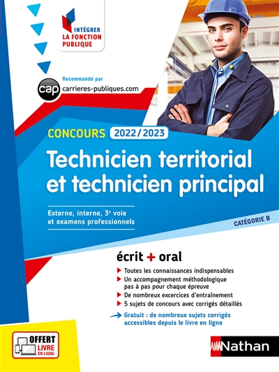 Technicien territorial et technicien principal : concours externe, interne et 3e voie, examens professionnels : concours 2022-2023 : catégorie B