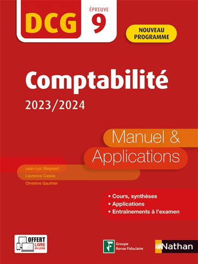 DCG épreuve 9 : comptabilité : manuel & applications