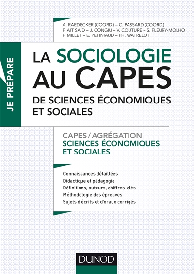 La sociologie au CAPES de sciences économiques et sociales : CAPES-agrégation sciences économiques et sociales