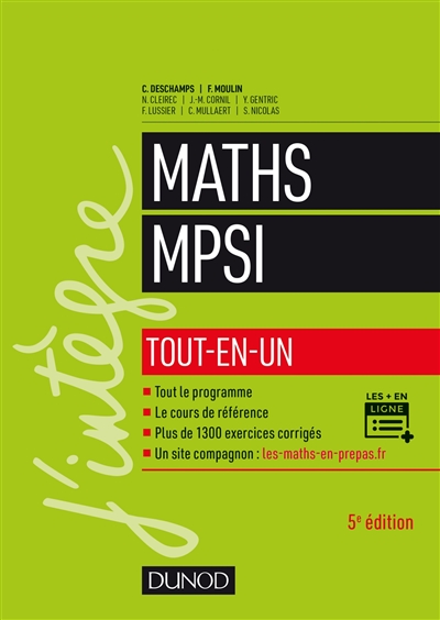 Mathématiques MPSI : tout-en-un