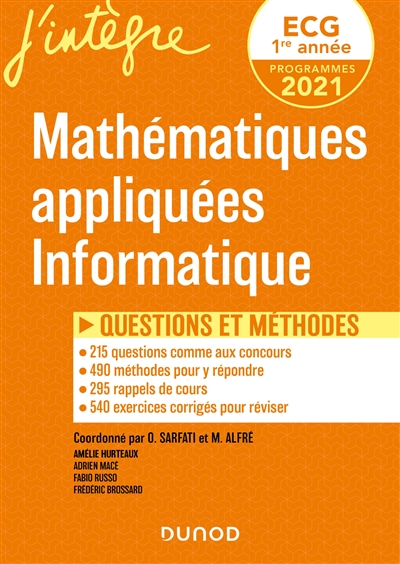 Mathématiques appliquées - Informatique : ECG 1 - Questions et méthodes