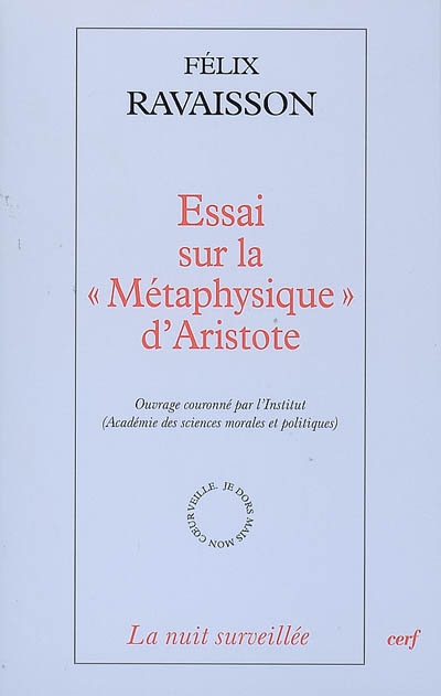 Essai sur la "Métaphysique" d'Aristote