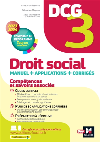 DCG 3 : Droit social : manuel + applications