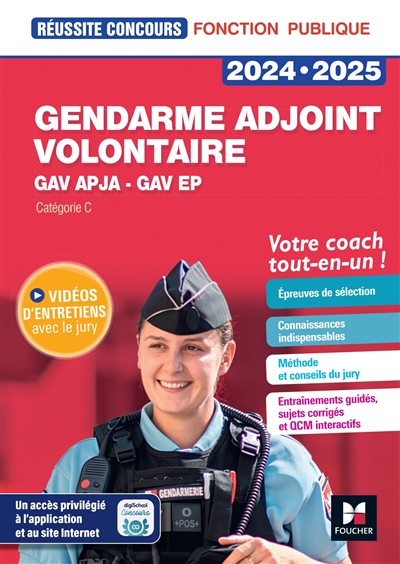 Gendarme adjoint volontaire GAV APJA, GAV EP, catégorie C : 2024-2025