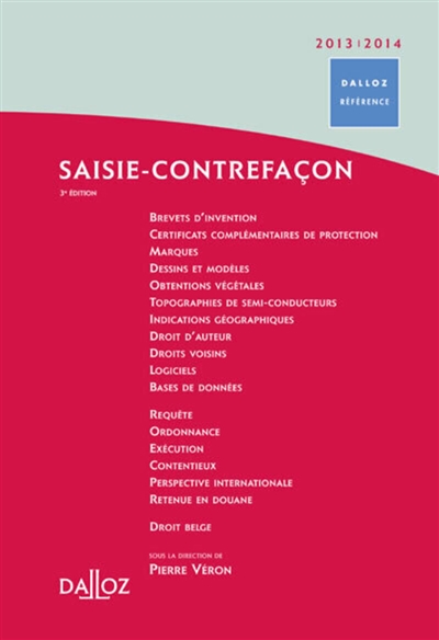 Saisie-contrefaçon 2012-2013