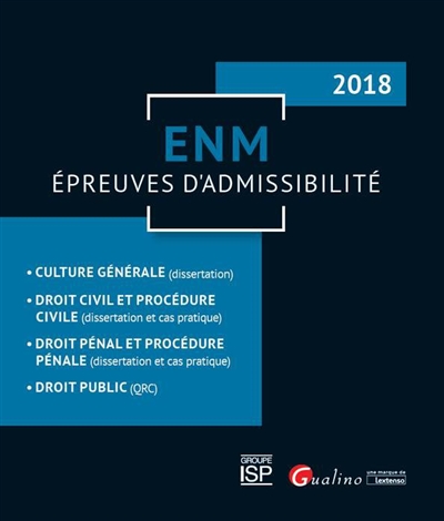 ENM, épreuves d'admissibilité 2018