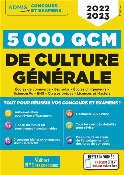 5000 QCM de culture générale : 2022-2023
