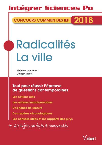 Radicalités, la ville : concours commun des IEP 2018