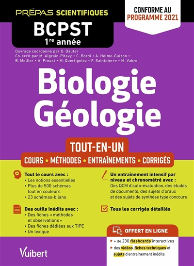 Biologie Géologie : BCPST 1re année : tout-en-un : cours, méthodes, entraînements, corrigés