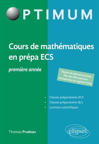 Cours de mathématiques en prépa ECS, première année
