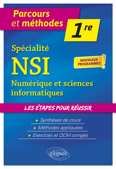 NSI, spécialité : première : nouveaux programmes